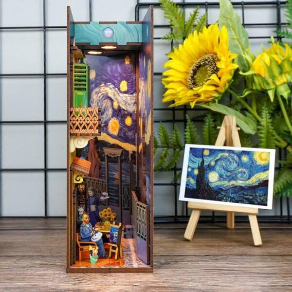 TOPBSFARNY DIY miniatuur poppenhuis boekenkit, detective